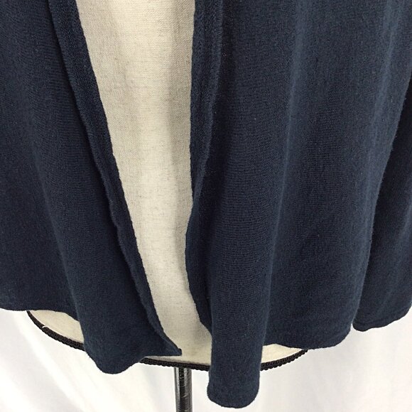 J JIll Linen Blend Open Cardigan Sweater Women's 1X (Tag) XL (Fit) Navy Blue - Picture 7 of 11